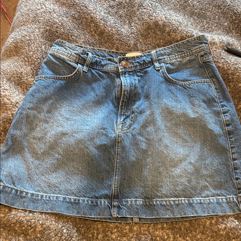 Boden Blue Denim A-Line Skirt